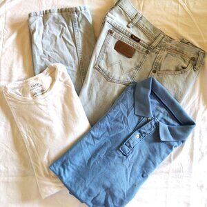 Wrangler Cowboy Cut Original Fit Men's 13MWZGH Jeans in Bleach, 32x34", GUC ++